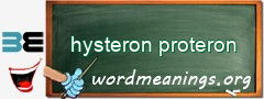 WordMeaning blackboard for hysteron proteron